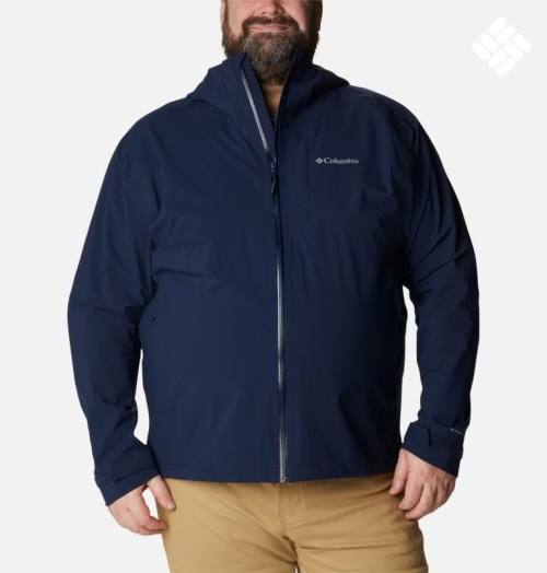 Men's Columbia Omni-Tech Ampli-Dry Shell Jackets Navy | Plus Size CA-V6503